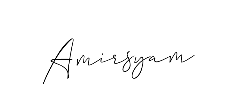 How to Draw Amirsyam signature style? Allison_Script is a latest design signature styles for name Amirsyam. Amirsyam signature style 2 images and pictures png