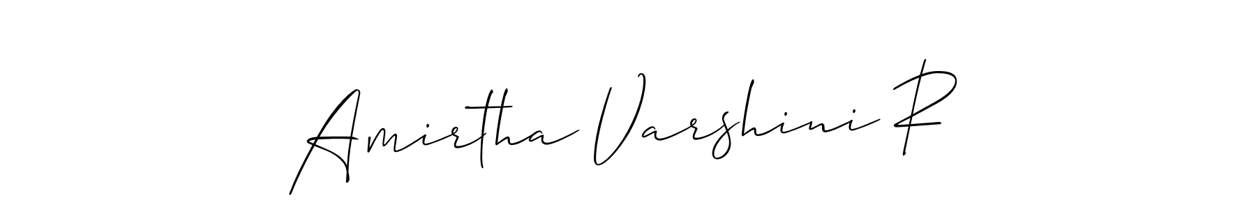 How to make Amirtha Varshini R signature? Allison_Script is a professional autograph style. Create handwritten signature for Amirtha Varshini R name. Amirtha Varshini R signature style 2 images and pictures png