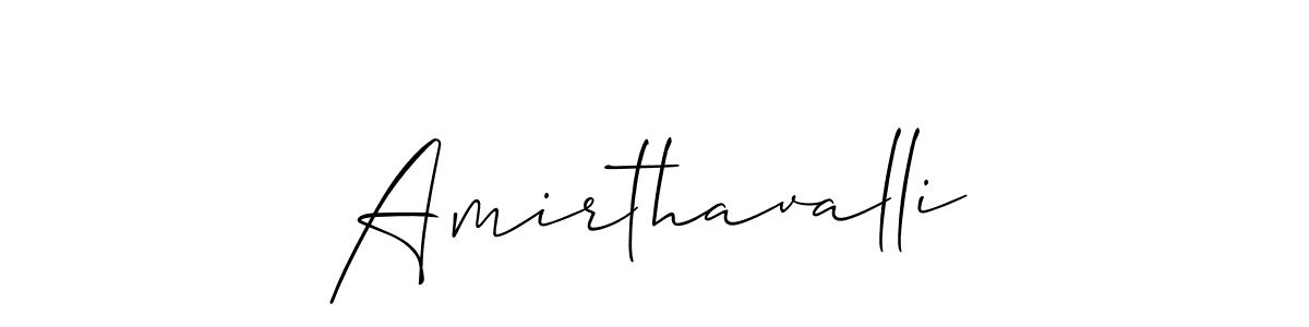 Use a signature maker to create a handwritten signature online. With this signature software, you can design (Allison_Script) your own signature for name Amirthavalli. Amirthavalli signature style 2 images and pictures png