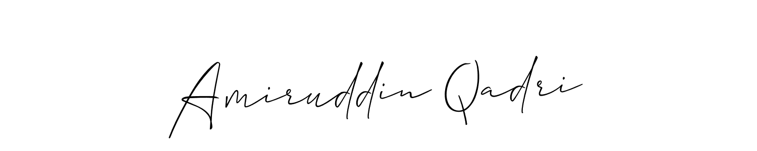 The best way (Allison_Script) to make a short signature is to pick only two or three words in your name. The name Amiruddin Qadri include a total of six letters. For converting this name. Amiruddin Qadri signature style 2 images and pictures png