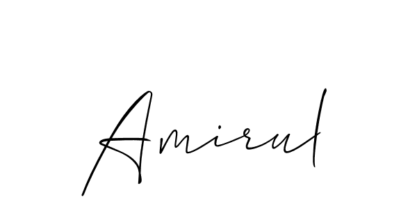 Make a beautiful signature design for name Amirul. With this signature (Allison_Script) style, you can create a handwritten signature for free. Amirul signature style 2 images and pictures png