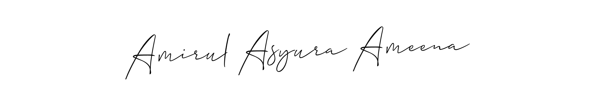 It looks lik you need a new signature style for name Amirul Asyura Ameena. Design unique handwritten (Allison_Script) signature with our free signature maker in just a few clicks. Amirul Asyura Ameena signature style 2 images and pictures png