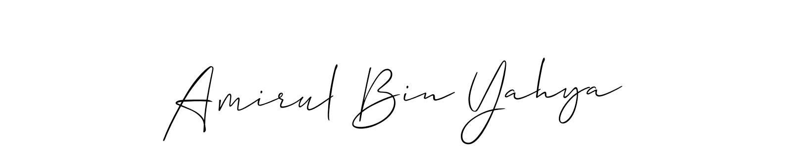 Create a beautiful signature design for name Amirul Bin Yahya. With this signature (Allison_Script) fonts, you can make a handwritten signature for free. Amirul Bin Yahya signature style 2 images and pictures png