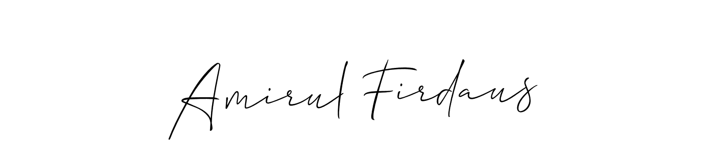 Amirul Firdaus stylish signature style. Best Handwritten Sign (Allison_Script) for my name. Handwritten Signature Collection Ideas for my name Amirul Firdaus. Amirul Firdaus signature style 2 images and pictures png