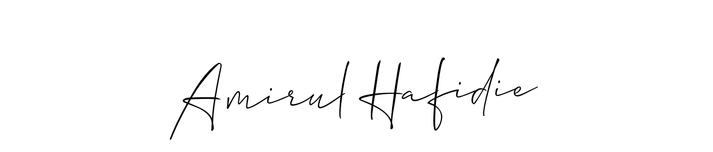 You should practise on your own different ways (Allison_Script) to write your name (Amirul Hafidie) in signature. don't let someone else do it for you. Amirul Hafidie signature style 2 images and pictures png