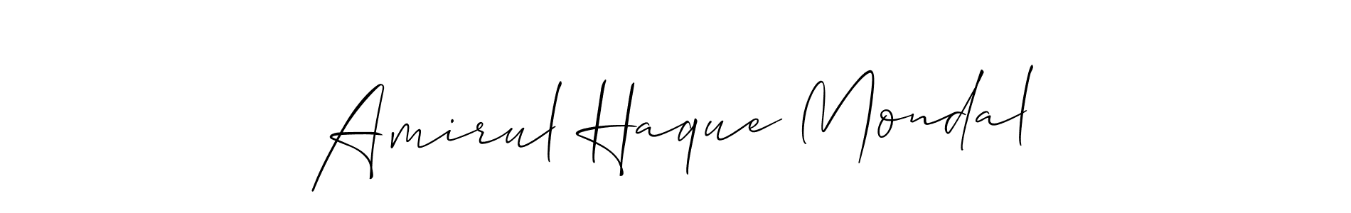 Use a signature maker to create a handwritten signature online. With this signature software, you can design (Allison_Script) your own signature for name Amirul Haque Mondal. Amirul Haque Mondal signature style 2 images and pictures png