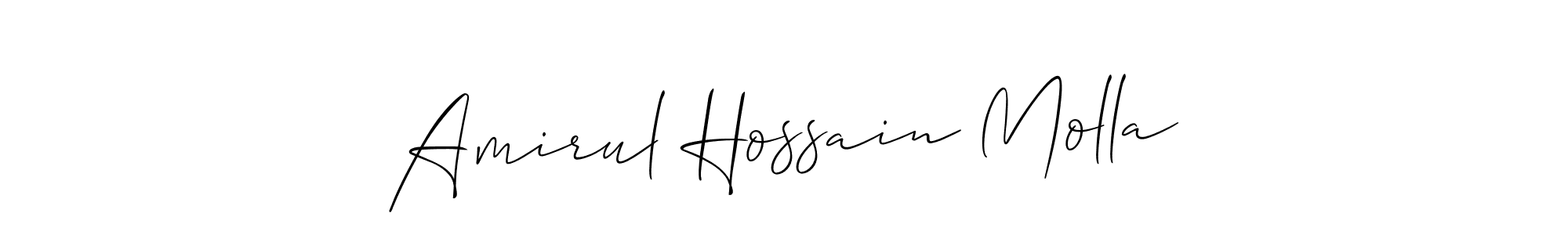 Create a beautiful signature design for name Amirul Hossain Molla. With this signature (Allison_Script) fonts, you can make a handwritten signature for free. Amirul Hossain Molla signature style 2 images and pictures png