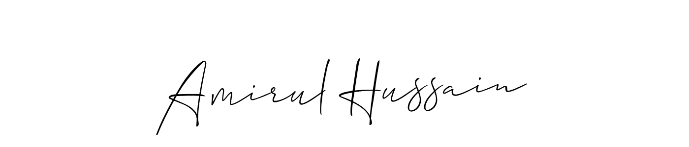 How to make Amirul Hussain signature? Allison_Script is a professional autograph style. Create handwritten signature for Amirul Hussain name. Amirul Hussain signature style 2 images and pictures png