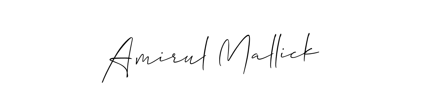 Make a beautiful signature design for name Amirul Mallick. With this signature (Allison_Script) style, you can create a handwritten signature for free. Amirul Mallick signature style 2 images and pictures png