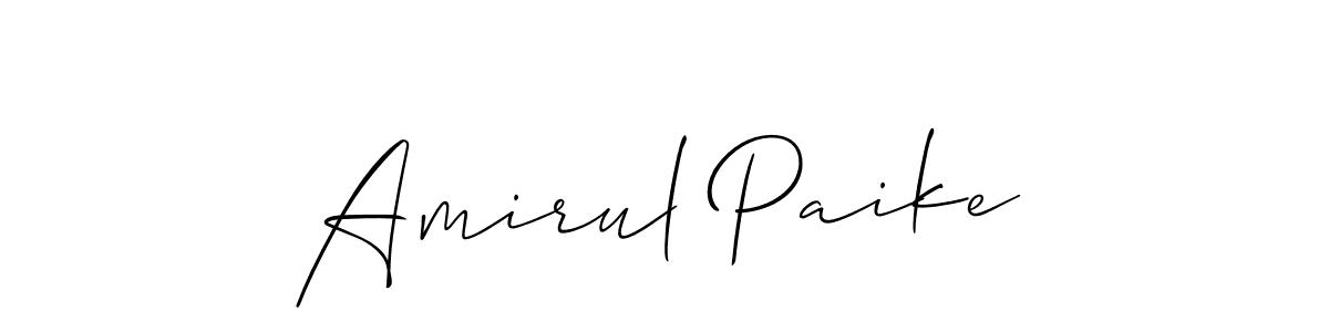 How to make Amirul Paike signature? Allison_Script is a professional autograph style. Create handwritten signature for Amirul Paike name. Amirul Paike signature style 2 images and pictures png