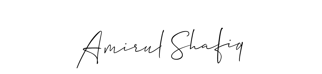 Create a beautiful signature design for name Amirul Shafiq. With this signature (Allison_Script) fonts, you can make a handwritten signature for free. Amirul Shafiq signature style 2 images and pictures png