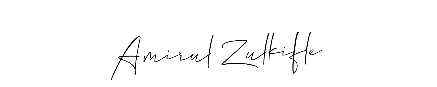 It looks lik you need a new signature style for name Amirul Zulkifle. Design unique handwritten (Allison_Script) signature with our free signature maker in just a few clicks. Amirul Zulkifle signature style 2 images and pictures png