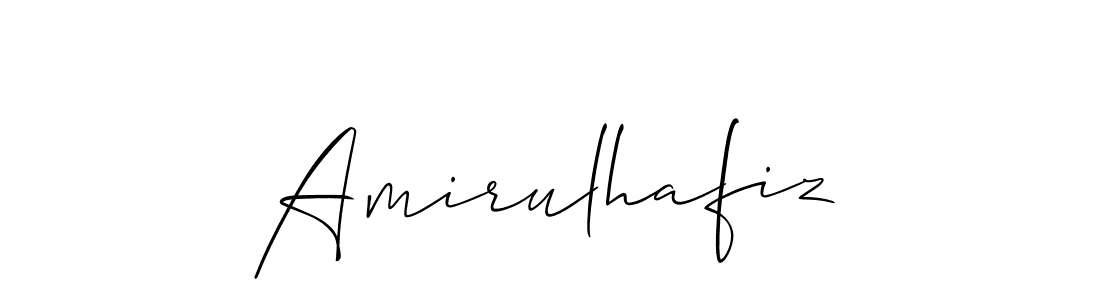 if you are searching for the best signature style for your name Amirulhafiz. so please give up your signature search. here we have designed multiple signature styles  using Allison_Script. Amirulhafiz signature style 2 images and pictures png