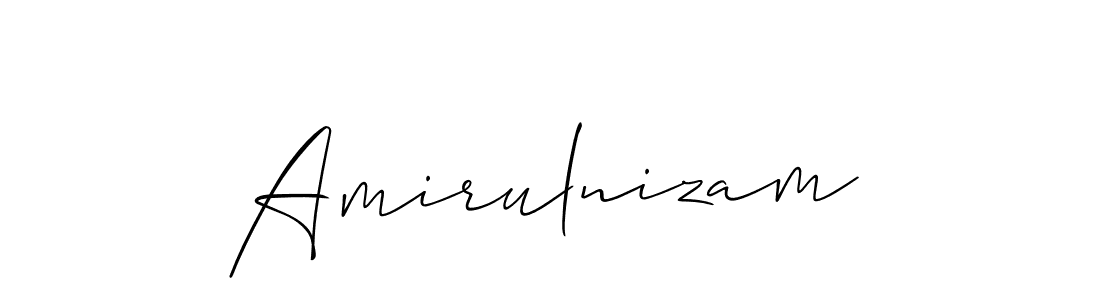 How to make Amirulnizam signature? Allison_Script is a professional autograph style. Create handwritten signature for Amirulnizam name. Amirulnizam signature style 2 images and pictures png