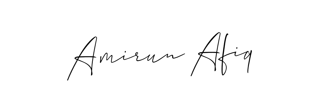 Make a beautiful signature design for name Amirun Afiq. With this signature (Allison_Script) style, you can create a handwritten signature for free. Amirun Afiq signature style 2 images and pictures png