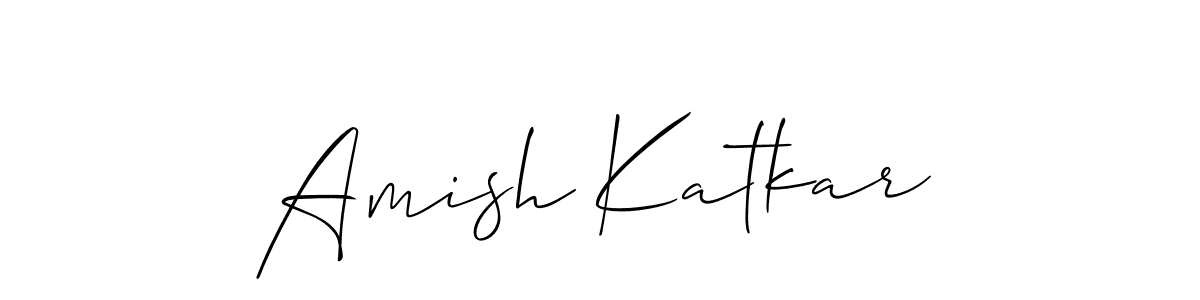 It looks lik you need a new signature style for name Amish Katkar. Design unique handwritten (Allison_Script) signature with our free signature maker in just a few clicks. Amish Katkar signature style 2 images and pictures png