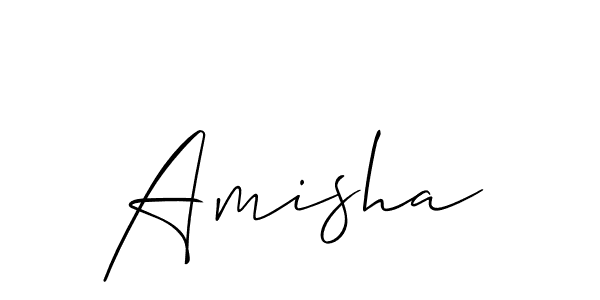 Use a signature maker to create a handwritten signature online. With this signature software, you can design (Allison_Script) your own signature for name Amisha. Amisha signature style 2 images and pictures png