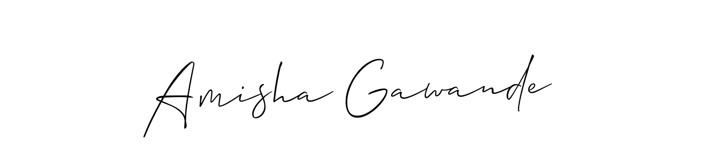 Make a beautiful signature design for name Amisha Gawande. With this signature (Allison_Script) style, you can create a handwritten signature for free. Amisha Gawande signature style 2 images and pictures png