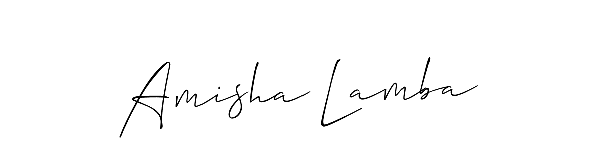 It looks lik you need a new signature style for name Amisha Lamba. Design unique handwritten (Allison_Script) signature with our free signature maker in just a few clicks. Amisha Lamba signature style 2 images and pictures png