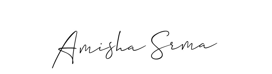 Make a beautiful signature design for name Amisha Srma. With this signature (Allison_Script) style, you can create a handwritten signature for free. Amisha Srma signature style 2 images and pictures png