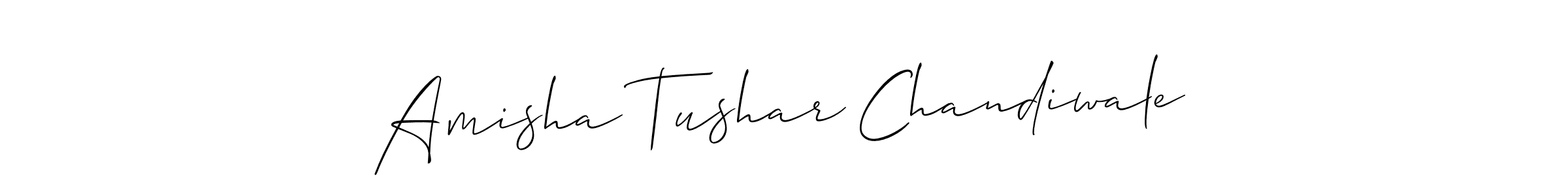Make a short Amisha Tushar Chandiwale signature style. Manage your documents anywhere anytime using Allison_Script. Create and add eSignatures, submit forms, share and send files easily. Amisha Tushar Chandiwale signature style 2 images and pictures png