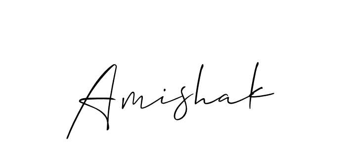 Design your own signature with our free online signature maker. With this signature software, you can create a handwritten (Allison_Script) signature for name Amishak. Amishak signature style 2 images and pictures png