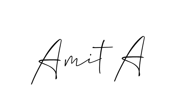 How to make Amit A name signature. Use Allison_Script style for creating short signs online. This is the latest handwritten sign. Amit A signature style 2 images and pictures png