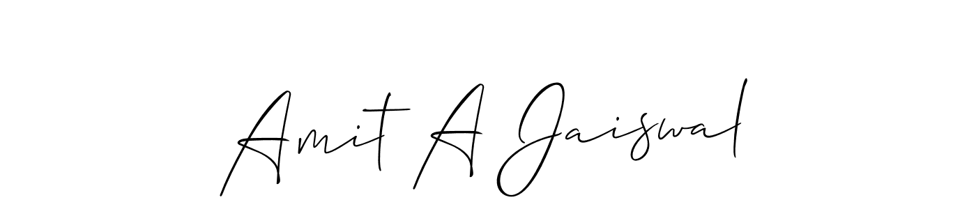 The best way (Allison_Script) to make a short signature is to pick only two or three words in your name. The name Amit A Jaiswal include a total of six letters. For converting this name. Amit A Jaiswal signature style 2 images and pictures png