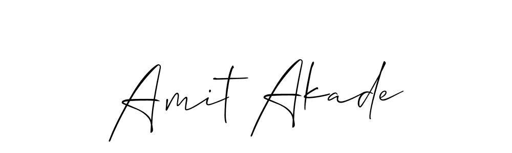 How to make Amit Akade name signature. Use Allison_Script style for creating short signs online. This is the latest handwritten sign. Amit Akade signature style 2 images and pictures png