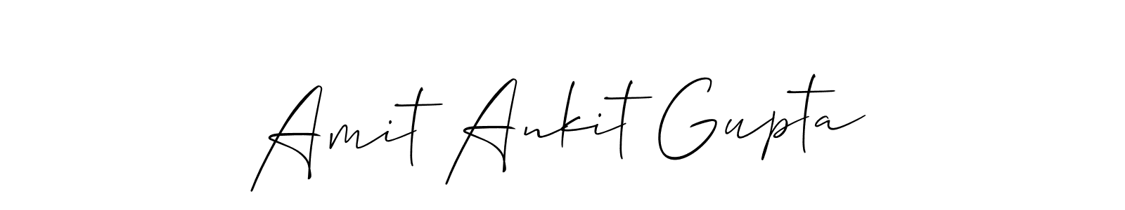 The best way (Allison_Script) to make a short signature is to pick only two or three words in your name. The name Amit Ankit Gupta include a total of six letters. For converting this name. Amit Ankit Gupta signature style 2 images and pictures png