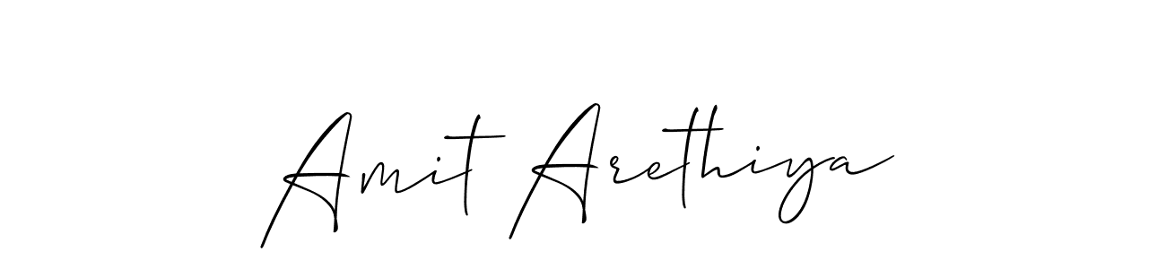 It looks lik you need a new signature style for name Amit Arethiya. Design unique handwritten (Allison_Script) signature with our free signature maker in just a few clicks. Amit Arethiya signature style 2 images and pictures png