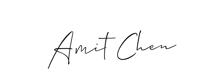 The best way (Allison_Script) to make a short signature is to pick only two or three words in your name. The name Amit Chen include a total of six letters. For converting this name. Amit Chen signature style 2 images and pictures png
