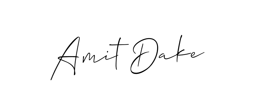 The best way (Allison_Script) to make a short signature is to pick only two or three words in your name. The name Amit Dake include a total of six letters. For converting this name. Amit Dake signature style 2 images and pictures png