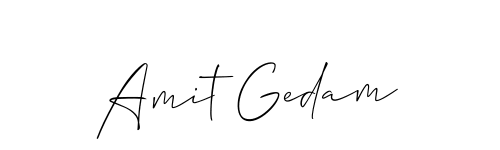 How to make Amit Gedam name signature. Use Allison_Script style for creating short signs online. This is the latest handwritten sign. Amit Gedam signature style 2 images and pictures png