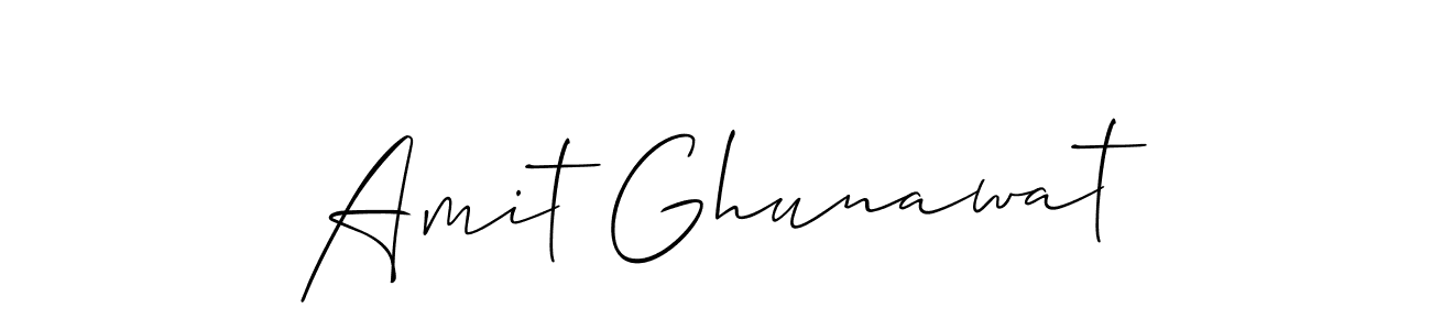 Make a short Amit Ghunawat signature style. Manage your documents anywhere anytime using Allison_Script. Create and add eSignatures, submit forms, share and send files easily. Amit Ghunawat signature style 2 images and pictures png