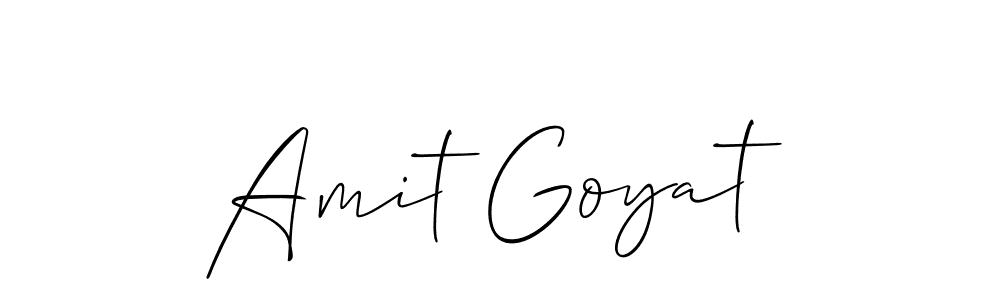 It looks lik you need a new signature style for name Amit Goyat. Design unique handwritten (Allison_Script) signature with our free signature maker in just a few clicks. Amit Goyat signature style 2 images and pictures png