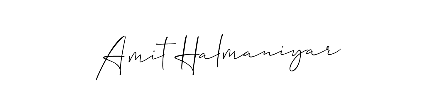 if you are searching for the best signature style for your name Amit Halmaniyar. so please give up your signature search. here we have designed multiple signature styles  using Allison_Script. Amit Halmaniyar signature style 2 images and pictures png