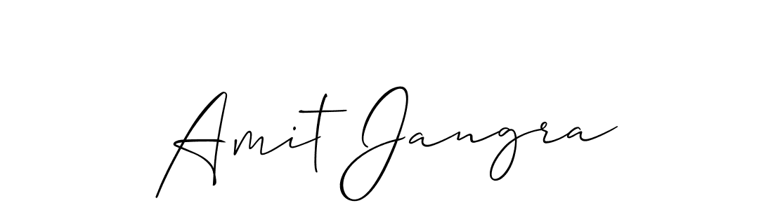 You should practise on your own different ways (Allison_Script) to write your name (Amit Jangra) in signature. don't let someone else do it for you. Amit Jangra signature style 2 images and pictures png