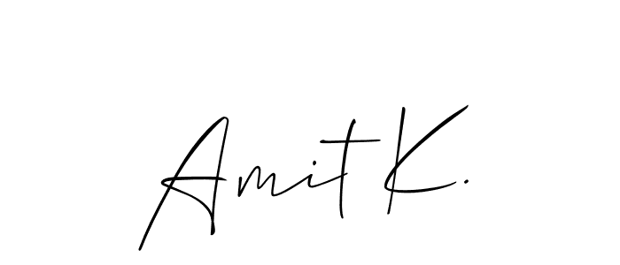 Make a short Amit K. signature style. Manage your documents anywhere anytime using Allison_Script. Create and add eSignatures, submit forms, share and send files easily. Amit K. signature style 2 images and pictures png