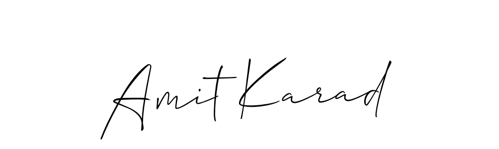 Create a beautiful signature design for name Amit Karad. With this signature (Allison_Script) fonts, you can make a handwritten signature for free. Amit Karad signature style 2 images and pictures png