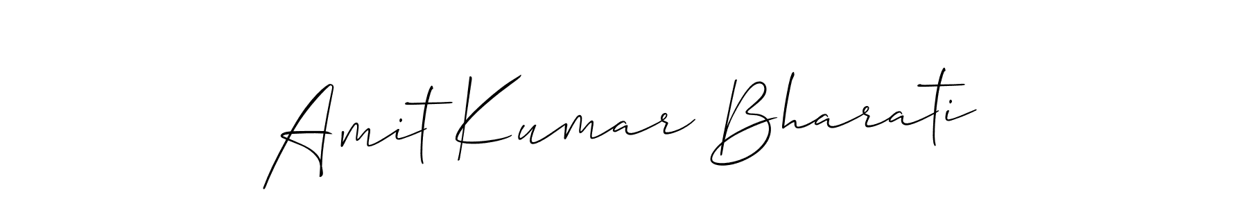 The best way (Allison_Script) to make a short signature is to pick only two or three words in your name. The name Amit Kumar Bharati include a total of six letters. For converting this name. Amit Kumar Bharati signature style 2 images and pictures png