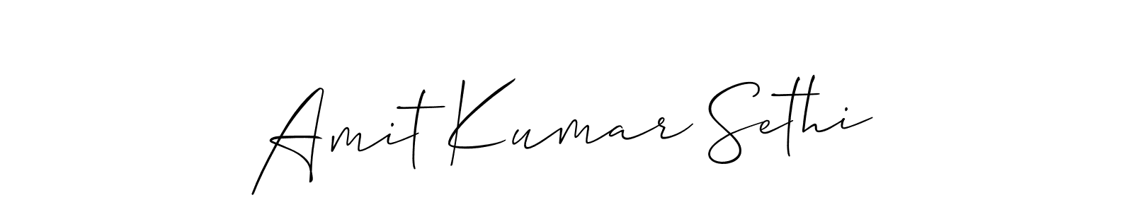 Also we have Amit Kumar Sethi name is the best signature style. Create professional handwritten signature collection using Allison_Script autograph style. Amit Kumar Sethi signature style 2 images and pictures png