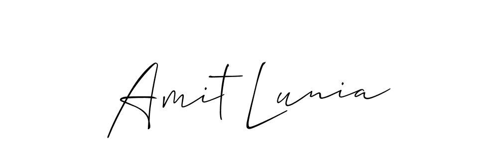 if you are searching for the best signature style for your name Amit Lunia. so please give up your signature search. here we have designed multiple signature styles  using Allison_Script. Amit Lunia signature style 2 images and pictures png
