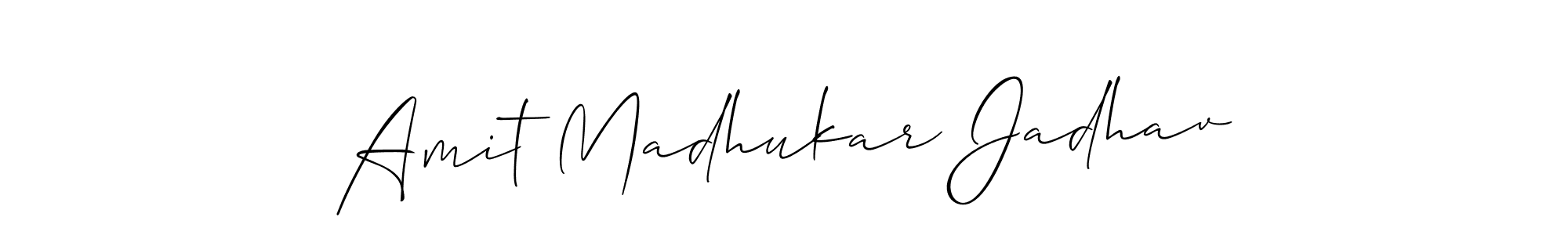 How to make Amit Madhukar Jadhav name signature. Use Allison_Script style for creating short signs online. This is the latest handwritten sign. Amit Madhukar Jadhav signature style 2 images and pictures png