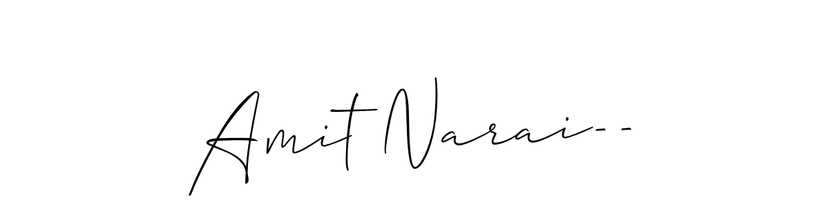 How to make Amit Narai-- name signature. Use Allison_Script style for creating short signs online. This is the latest handwritten sign. Amit Narai-- signature style 2 images and pictures png