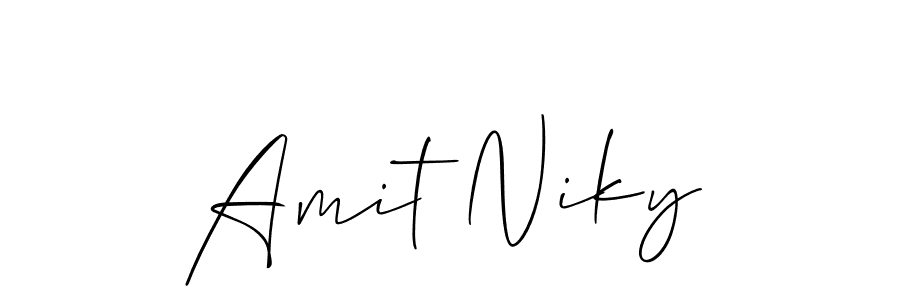 How to make Amit Niky name signature. Use Allison_Script style for creating short signs online. This is the latest handwritten sign. Amit Niky signature style 2 images and pictures png