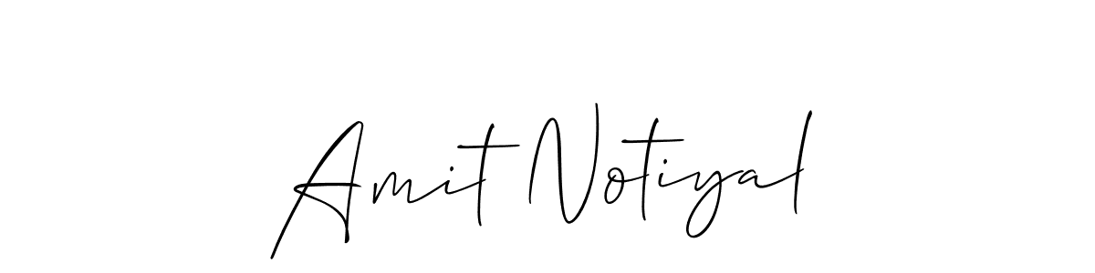 This is the best signature style for the Amit Notiyal name. Also you like these signature font (Allison_Script). Mix name signature. Amit Notiyal signature style 2 images and pictures png