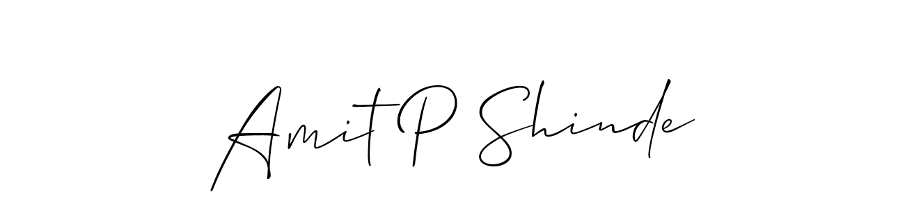 How to make Amit P Shinde name signature. Use Allison_Script style for creating short signs online. This is the latest handwritten sign. Amit P Shinde signature style 2 images and pictures png