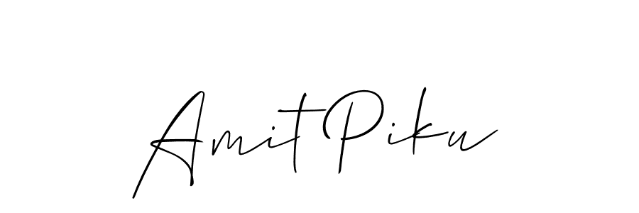 How to make Amit Piku name signature. Use Allison_Script style for creating short signs online. This is the latest handwritten sign. Amit Piku signature style 2 images and pictures png