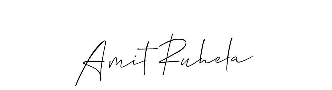 How to make Amit Ruhela name signature. Use Allison_Script style for creating short signs online. This is the latest handwritten sign. Amit Ruhela signature style 2 images and pictures png